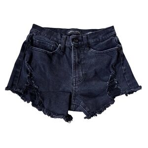 Kendall + Kylie The Icon Shorts Black Distressed Denim Size 1/25